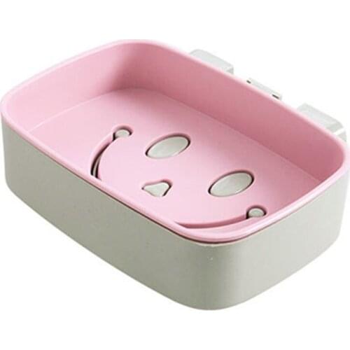 Creative Smiley Face Soap Box Perforated Bathroom Soap Holder Drainage Storage Tray Double-layer Design Soap Dish Bathroom Tools