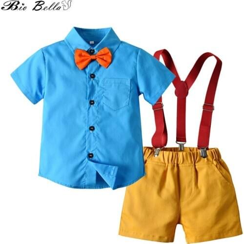 Summer Baby Boys Clothing Set Fashion Wedding Party Birthday 1-6 Years Children Boy Clothes Suit T-Shirt+Pants Boys Outfits Set