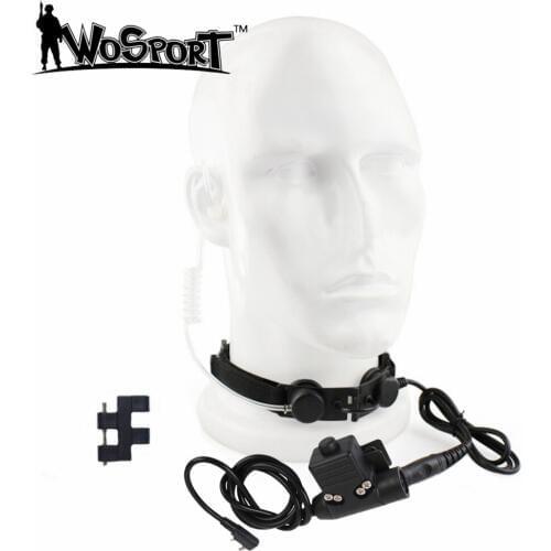 Wosport z 5r tactical saw Z trachea earphone throat microphone with PPT for two radio Baofing UV-5R walkie-talkie HD-07