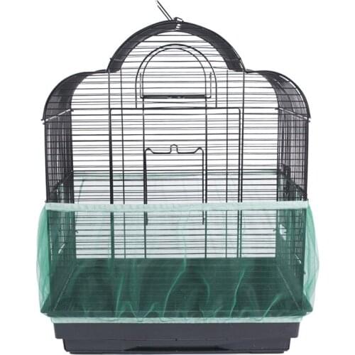 Mesh Bird Cage Cover Soft Easy Cleaning Seed Catcher Guard Bird Cage Accessories Airy Fabric Mesh Parrot Bird Cage Net