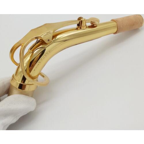 Brand New Professional Instrument Alto Saxophone Neck Brass Gold lacquer Sax Custom Neck