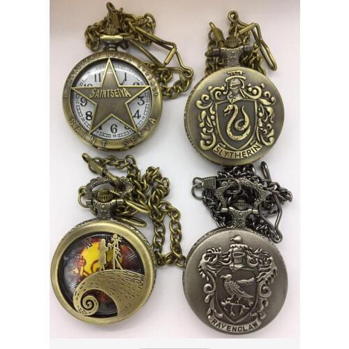 Wholesale 20 PCS/lot Bronze black antique mens gift pocket watches cowboy chain watches