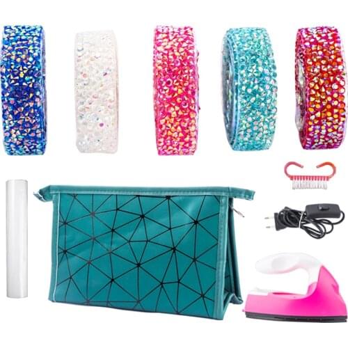 Resin Rhinestone Trim Hotfix Strass Crystal Mesh Banding Bridal Beaded Applique in Roll 5yards/1.5cm for Dress Shoes Decorations