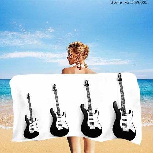 Music Guitar Beach Towel Summer Towels Bathroom Modern Music Chart Bath Towel Christmas Kids Gift Beach Towel Quick Dry Under 10
