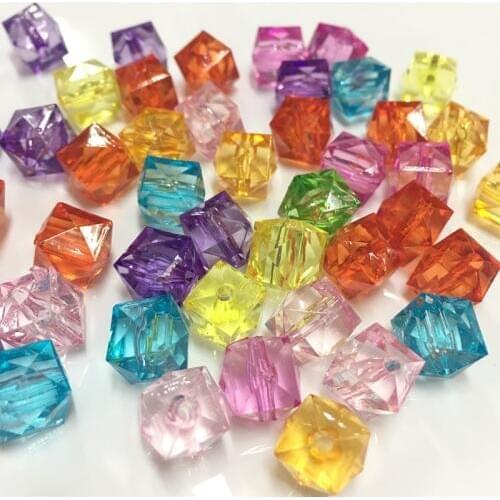 Meideheng Transparent colorful Section square beads top quality Crystal texture diy Door curtain accesories hot 10mm 80pcs/bag