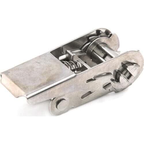 Silver Tone Stainless Steel Ratchet Buckle for 25mm Width Tie Down Strap