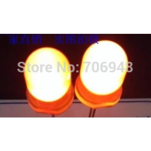 Through hole 10mm diffused orange led diode