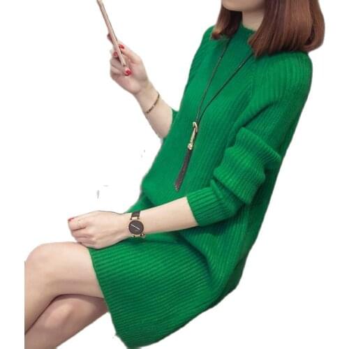 Sweater mid-long half-high collar shoulder-inserting solid-color bottom knitted sweater in autumn and winter of 2021