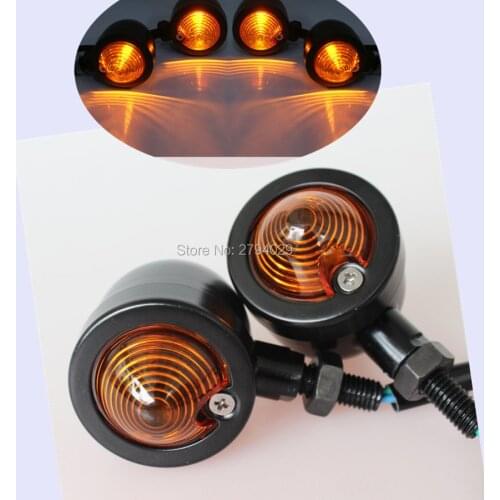 Universal Motorcycle Blink Amber Bullet Front Rear Turn Signal Indicator Lights Fit for Harley Yamaha Honda etc. Custom
