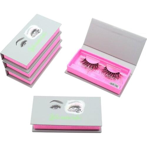 Custom Printed Logo Eyelash Packaging Box Wholesale Mink Lashes Vendor Cardboard Rectangular Eyelash Packing Boxes Free Tray