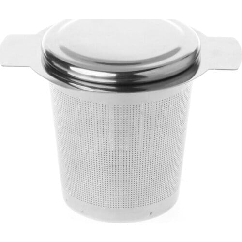 1Pc Reusable Fine Mesh Stainless Steel Tea Infuser Basket Strainer with 2 Handles