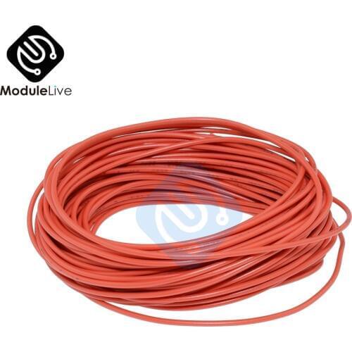 10M Red UL-1007 24AWG Hook-up Wire 80C / 300V Cord DIY Electrical