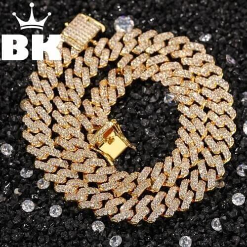 12mm Cubic Zircon 2Line Cubans Link Necklace silver color Plated Luxury Copper Micro Paved CZ Cuban Chain 16/18/20/22/24inch