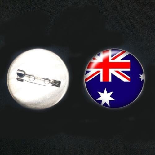 2019/New Stainless Steel World Countries Flags USA French Brooch Glass Bullets Pins Male and Female Brooches Badge Gifts