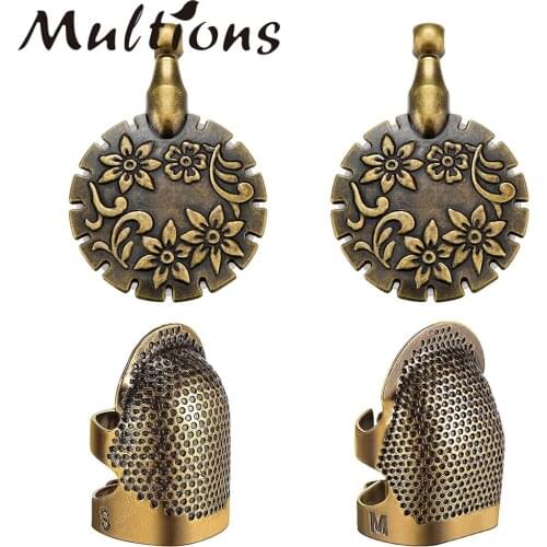 4pcs/set Yarn Cutter Pendants&Metal Adjustable Sewing Thimbles For Needlework DIY Sewing Tools Accessories