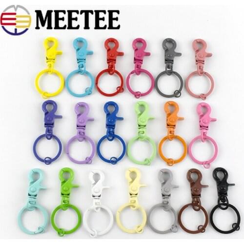 5/10pcs 43*30mm Candy Keychain Buckles O Ring Key Holder Split Rings Dog Buckle Snap Hook Lobster Clasp DIY Accessories