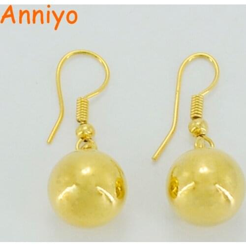 Anniyo Bead Earrings for Women Gold Color Ball Earrings for Girl,Beads Jewelry Arab/Africa/India/Dubai/Nigeria #033306