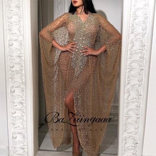 BAZIIINGAAA Luxury Ball Gown Long Woman Gown 2021 Sequins Evening Dresses Parties Robe de bal Plus Size Prom Party Gowns