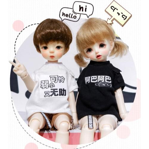 BJD doll big 6 points baby clothes text suit T shirt vest vest 1/6 YOSD doll clothes 30 cm