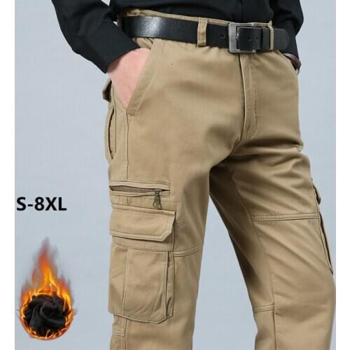 Cotton Cargo Pants Men Multi-pockets Baggy Men Pants Military Casual Trousers Winter Autumn Army Pants Joggers Plus Size 6XL 7XL