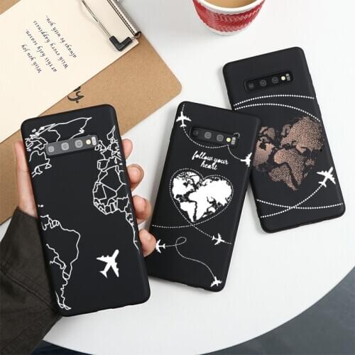 For Samsung Galaxy Note 10 S10 Lite Pro S10e 8 9 S8 S9 S20 Ultra J4 J6 Plus 2018 J5 J7 2017 S6 S7 Edge Travel Airplane Soft Case