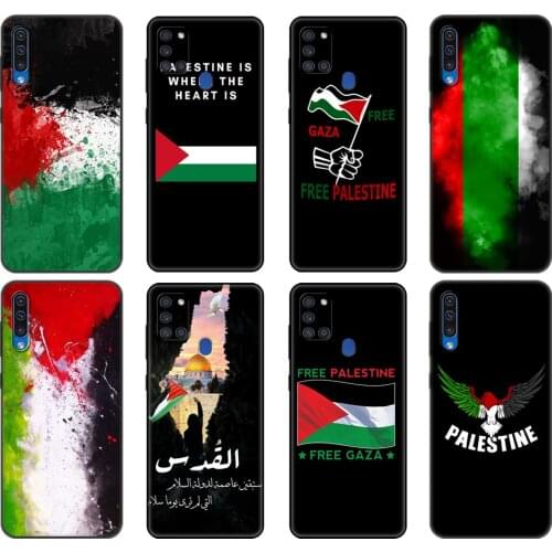 Black tpu Case For Samsung Galaxy A50 50S A30S A10 A01 A11 A21S A31 A41 A51 A71 M21 M30S S10 LITE Cover Palestine Flag