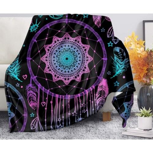 DARMIAN Beautiful Dreamcatcher Pattern Flannel Thin Quilts Home Textile Bedroom Women Nap Knee Blankets Home Bedroom Decortion