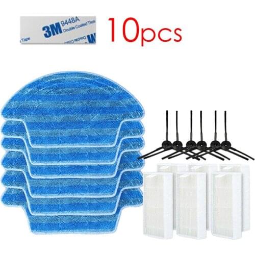 For Cen540/cen546/cen54/cen540-mi 6pcs Mop Cloth + 6pcs Side Brush + 6pcs Filter For Cen540/cen546 Vacuum Cleaner Parts#dg4