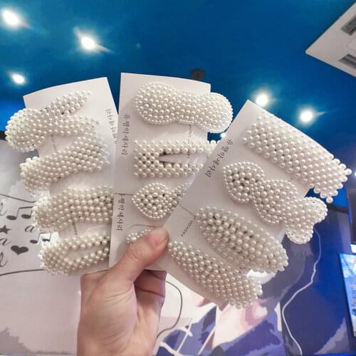 Hot Sale Korea Chic Imitation Pearl Hair Clip Elegant BB Hair Pins Metal Fashion Barrettes Hairpins Hair Styling Accessories