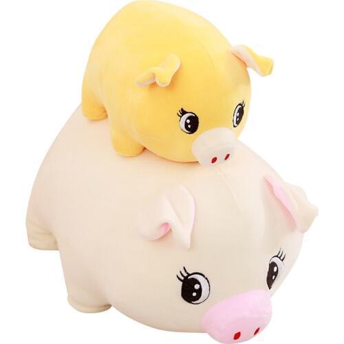 Bigger size toys Cartoon rainbow pig plush toys fat pig pillow soft cushion Chinese zodiac pig doll birthday gift kid baby