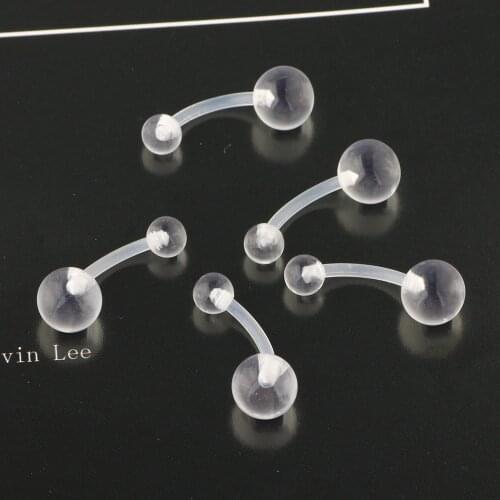 Wholesales Piercing Clear Soft Belly Button Rings Navel Piercing Body piercing 14G for Women Beach Summer Jewelry Belly Bar