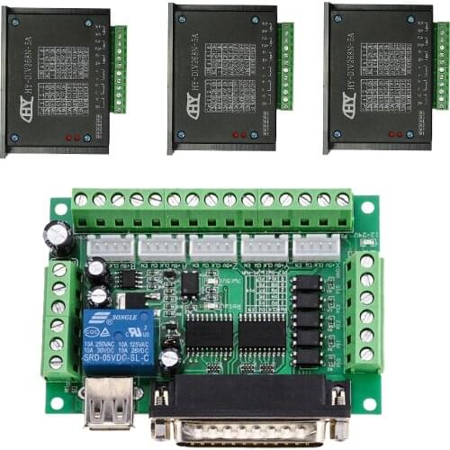 CNC Router Kit,TB6600 3 mach3 Stepper Motor Driver Controller kit 5A one 5 Axis breakout board for nema23 motors