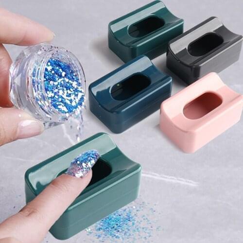 French Nail Powder Box Recycled Powder Storage Box Portable Practice Tray Glitter Jewelry Diamond Dust Manicure Nail Tool SA1902