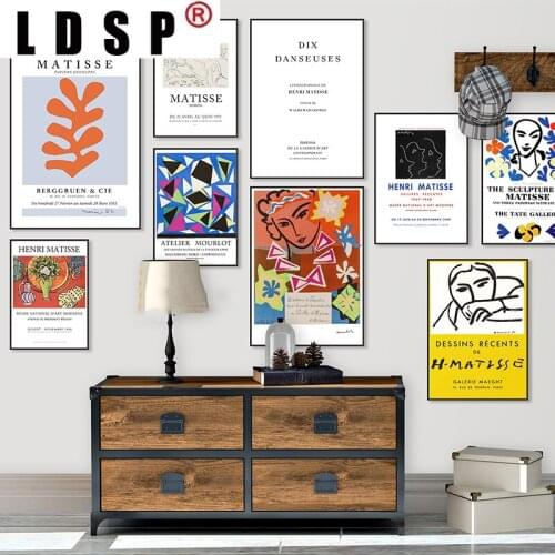 LDSP Abstract Canva Painting Poster Print Matisse Fashion Retro Portrait Sofa Wall Art Picture Home Decor Living Room Unframed