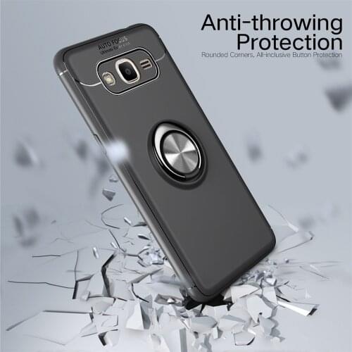 For Samsung Galaxy Grand Prime G530 G531 Metal Magnet Car Stand Ring Grip Silicone TPU Case For Samsung G 530 531 Cover Cases