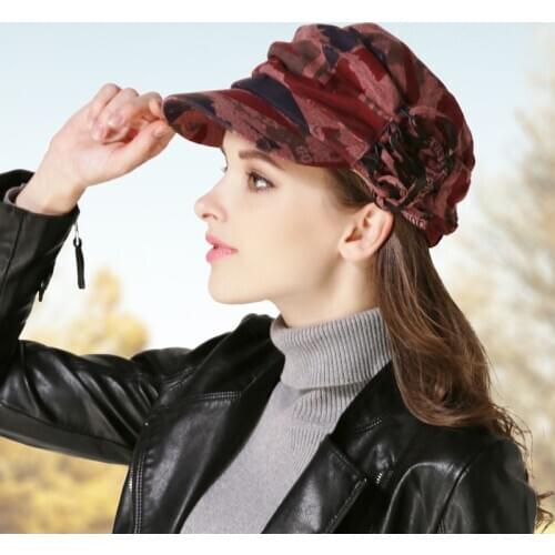 Fashion Cotton Cap Womens Knit Cap Winter New Warm Couple Print Pattern Fashion Tying Cap