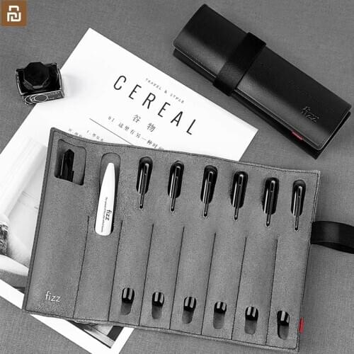 New xiaomi Pen curtain Switchable to pen holder Fiber leather 8-hole independent pen grid protable for business trip