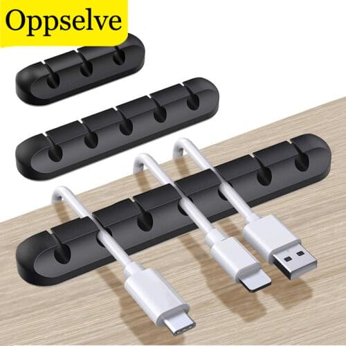 Oppselve Cable Organizer Silicone USB Cable Winder Flexible Cable Management Clips Cable Holder For Mouse Headphone Earphones