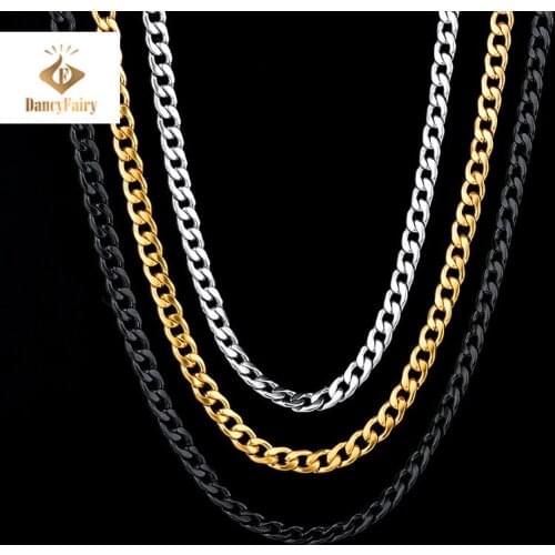 2021 Stainless Steel Jewelry PVD Plated 18K Gold Chain Necklace Iced Out Figaro Chain Necklace For Women Men Unisex