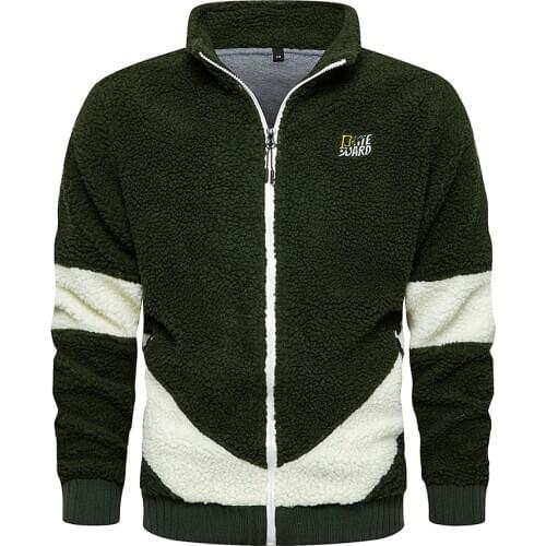 Imitation Lamb Velvet Warm Coat Mens Tide Brand Color Matching Stand-up Collar Cotton Couple Winter Harajuku Style Loose Jacket