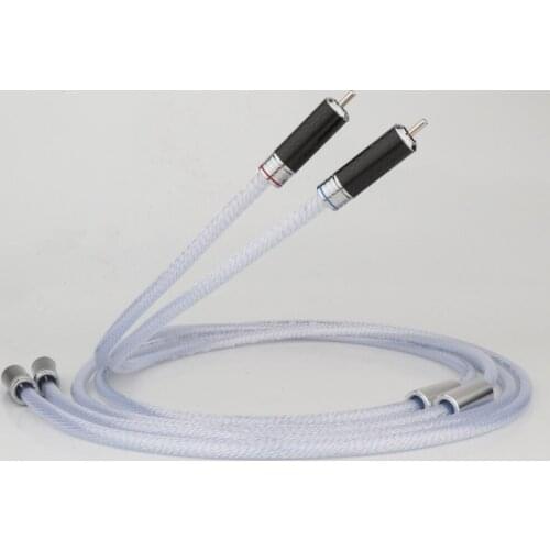 Pair Preffair X410 OCC Silver Plated Audiophile RCA Interconnect Cable HIFI Audio Extension HIFI RCA to RCA Phono Cable