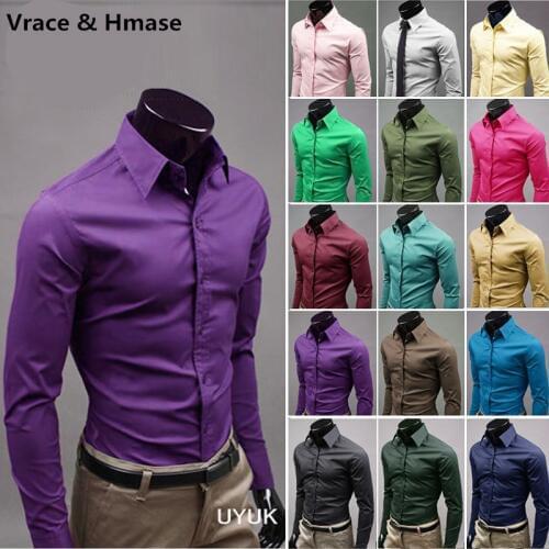 Factory direct sales 20 colors quality anti-wrinkle long sleeve shirt Business fashion casual solid color gentry shirt men M-5XL