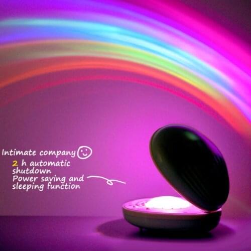 Shell Rainbow Projector Light USB Color Changing Night Lights Shell Bedroom Coffee Wall Decoration Bedside Lamp Gift