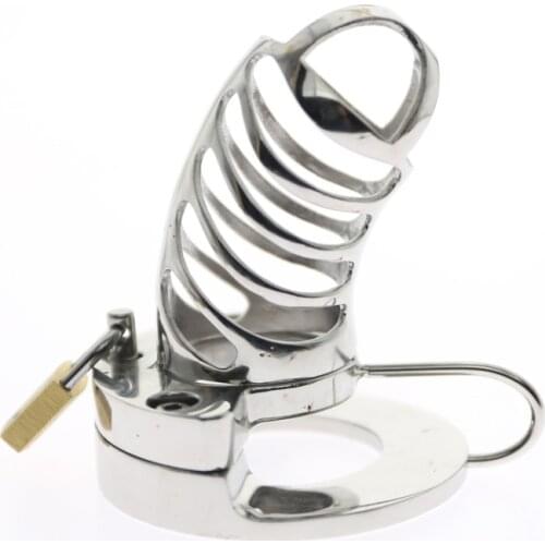 2-IN-1 BALL STRETCHER COCK CAGE COCK ring long cock Cage Sex Toys Cock Lock Bond age Adult Products Metal Chastity Belt
