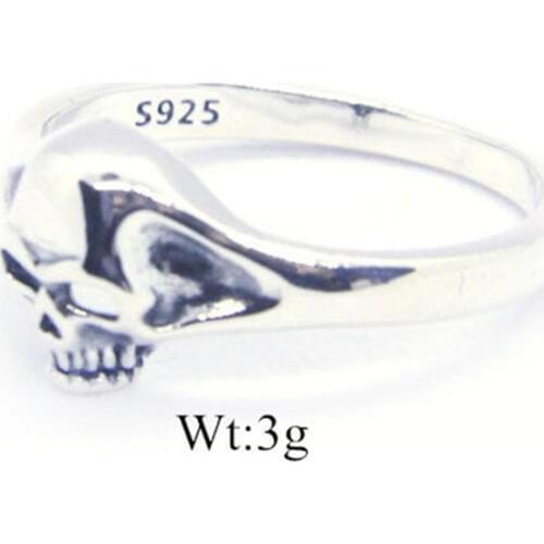 Size 6-10 Dropship 925 Sterling Silver Skull Ring Newest Lady Girls S925 Fashion Ghost Skull Ring