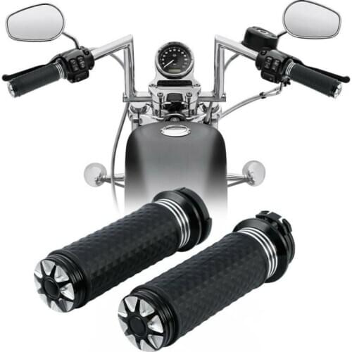 1" CNC Hand Grips Handlebar For Harley Touring Sportster Dyna Street Bob Super Glide Wide Glide Ducati Yamaha Honda Suzuki
