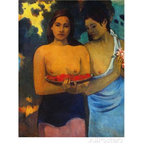 Hand Painted Portrait Art Two women Paul Gauguin oil Painting Canvas Figure Modern Artwork For Bedroom Bathroom Wall Decor
