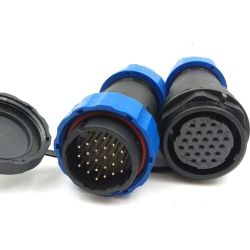 Sd28 24pin waterproof connector ip67 5a 250v LED power cable connector plug