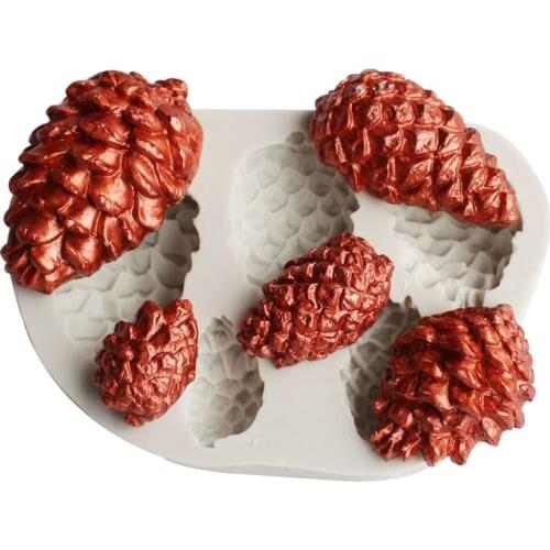 Pine Cone Shape Silicone Mold Fondant Cake Soft Pottery Clay Epoxy Silicone Mold Pine Cone Chocolate Mold