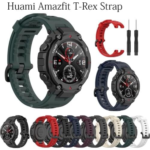 Silicone Strap for Xiaomi Huami Amazfit T-REX Smart watch Replaceable accessories watch band for Amazfit T rex Bracelet Correa